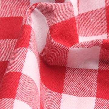 YAKA Pet Dog Bandana Triangle Bibs Scarf, Double-Cotton Plaid Printing Kerchief Set Accessories for Small and Medium Dog (Large/Neck Circumference suitable9.8-19inch, Black and White lattices)