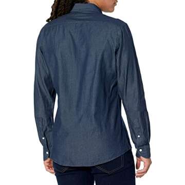 Buttoned Down Men's Slim Fit Indigo Denim Cotton Sport Shirt