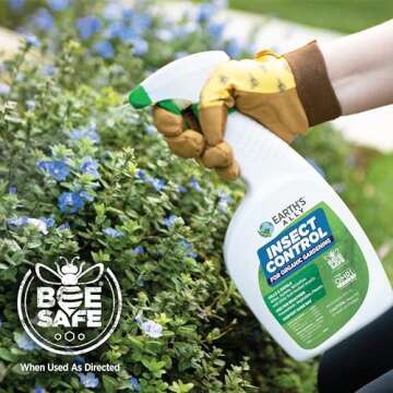 Earth's Ally Insect Control for Plants Ready-to-Use 24 oz | Safe Outdoor & Indoor Plant Insecticide, Spider Mite, Aphid & Mealybug Killer - Effective Spray for Organic Garden & Household Plants