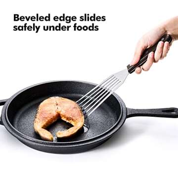 Rainspire Fish Spatula Stainless Steel, Slotted Fish Turner Spatula with Sloped Head Design, Metal Spatula Griddle Spatula For Flipping Delicate Food, Fish, Egg, Patties, Fries