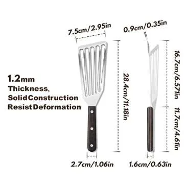 Rainspire Fish Spatula Stainless Steel, Slotted Fish Turner Spatula with Sloped Head Design, Metal Spatula Griddle Spatula For Flipping Delicate Food, Fish, Egg, Patties, Fries