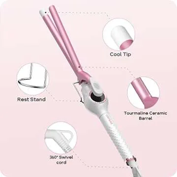 ORYNNE 1/2 Inch Curling Iron Wand Ceramic, Small Barrel Curling Iron for Tight Curls, Half Inch Tiny Curling Wand for Short & Long Hair, Heat Up Fast, Digital Temp Control