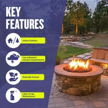 American Fireglass Lava Rock for Fire Pit or Fireplace