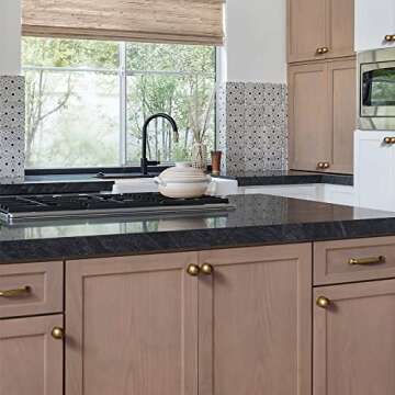 Goo-Ki 6 Pack Antique Brass Kitchen Cabinet Knobs,Retro Drawer Pulls,1 Inch Diameter Knob