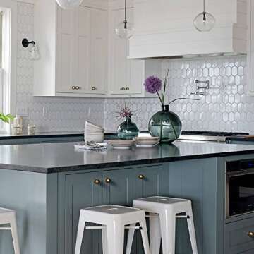 Goo-Ki 6 Pack Antique Brass Kitchen Cabinet Knobs,Retro Drawer Pulls,1 Inch Diameter Knob