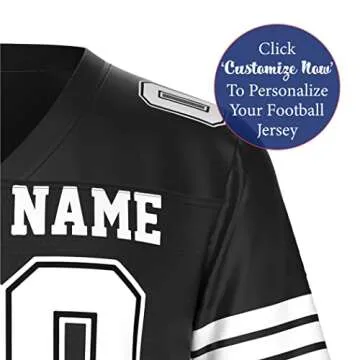 Custom Football Jersey for Men, Women, and Kids | Replica Jersey | Fan Jersey | Sports Jersey | Birthday Gift |Personalized (White, A-Large)