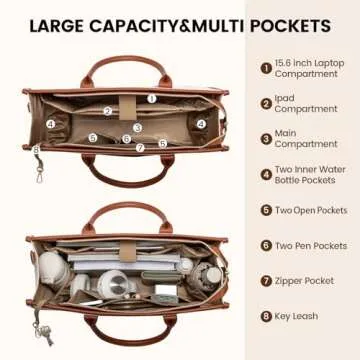 Stylish LOVEVOOK Laptop Tote Bag for Women 15.6 inch