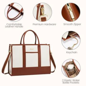 Stylish LOVEVOOK Laptop Tote Bag for Women 15.6 inch