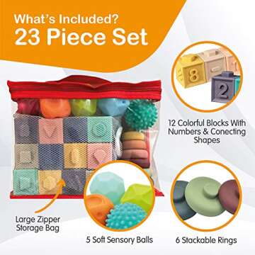 Naturals Infinity Montessori Toys for Babies 6-12 Months | 3 in 1 Soft Baby Toys Set | Baby Toys 6 to 12 Months | Sensory Toys for Toddlers 1-3 | Toys for Babies 0-6 Months | Learning Toys