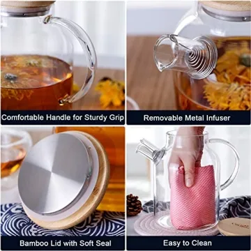 Elegant CnGlass Glass Teapot - Stovetop Safe and Stylish