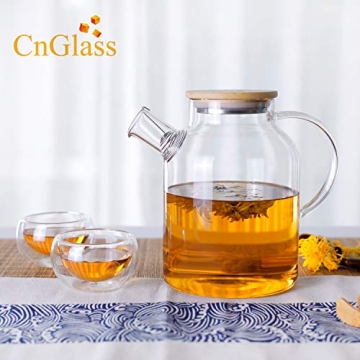 Elegant CnGlass Glass Teapot - Stovetop Safe and Stylish