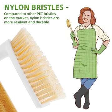 SUBEKYU Scrub Brush, Cleaning Brushes with Handle for Household Use, Heavy Duty Scrub Brushes for Cl...