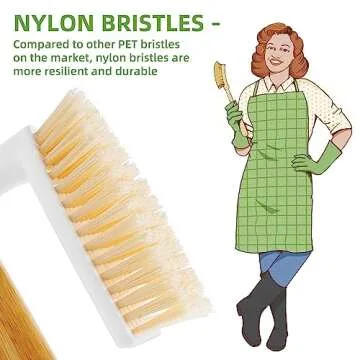 SUBEKYU Scrub Brush, Cleaning Brushes with Handle for Household Use, Heavy Duty Scrub Brushes for Cl...