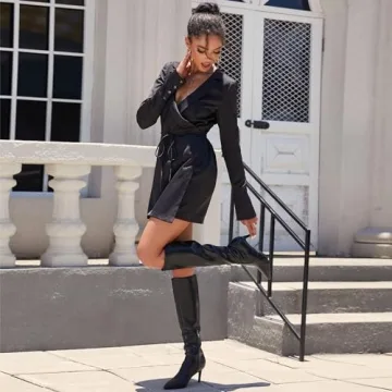 Stylish Modatope Knee High Black Boots for Women