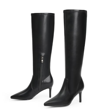Stylish Modatope Knee High Black Boots for Women