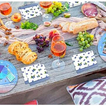 100 Blueberry Cocktail Beverage Napkins for All Occasions