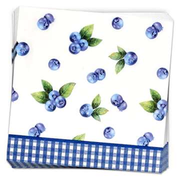 100 Blueberry Cocktail Beverage Napkins for All Occasions