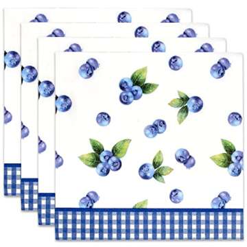 100 Blueberry Cocktail Beverage Napkins for All Occasions