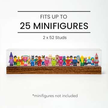 Matterkids Minifigure Display Case: Stylish Collector's Shelf in Walnut Stain
