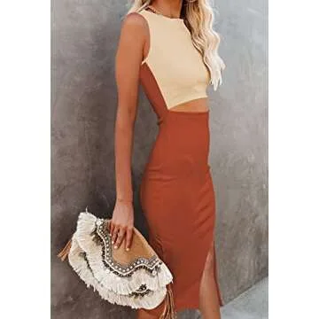 Stylish Pink Queen Women's Bodycon Cutout Midi Dress