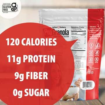 Julian Bakery® ProGranola® Cereal | Peanut Butter Cluster | 12g Protein | 2 Net Carbs | Gluten-Free | Grain-Free | 14 Servings