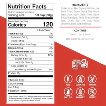 Julian Bakery® ProGranola® Cereal | Peanut Butter Cluster | 12g Protein | 2 Net Carbs | Gluten-Free | Grain-Free | 14 Servings