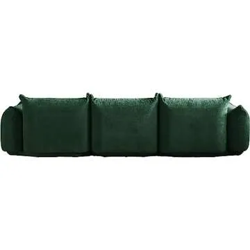 JACH 103" L-Shaped Modular Sectional Sofa, Minimalist Chenille Sofas Couches, Luxury Modern Couch with Reversible Chaise Ottoman for Living Room, Apartment, Green