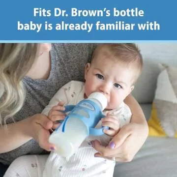 Dr. Brown's Milestones Narrow Sippy Spout Bottle with 100% Silicone Handles, Easy-Grip Handles with Soft Sippy Spout, 8oz/250mL, Green & Gray, 2-Pack, 6m+