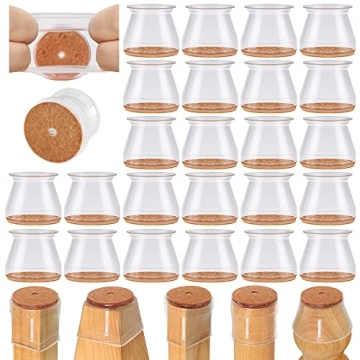 24 Pcs Chair Leg Floor Protectors – Non-Slip Silicone Caps for Noise Reduction