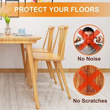 24 Pcs Floor Protectors for Chairs | Non-Slip & Easy Install