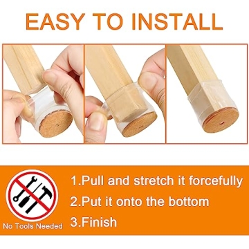 24 Pcs Floor Protectors for Chairs | Non-Slip & Easy Install