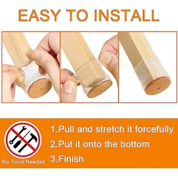 24 Pcs Floor Protectors for Chairs | Non-Slip & Easy Install