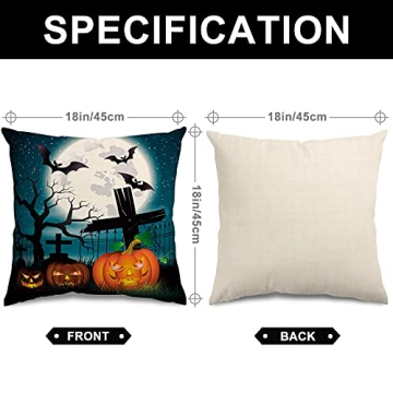 Whaline Halloween Pillow Covers, Unique Scary Designs