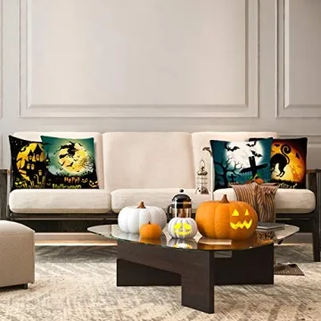 Whaline Halloween Pillow Covers, Unique Scary Designs