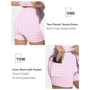 LOVRUBY Womens Tennis Dress, Two Piece Golf Dress UPF 50+ Soft Fashion Golf Dresses for Athletic Sports with Shorts