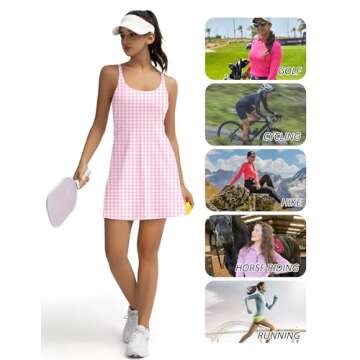 LOVRUBY Womens Tennis Dress, Two Piece Golf Dress UPF 50+ Soft Fashion Golf Dresses for Athletic Sports with Shorts