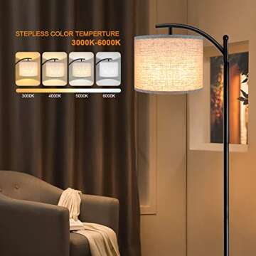 ROTTOGOON Floor Lamp for Living Room, 4 Color Temperature LED Floor Lamp with Remote Control & Foot ...