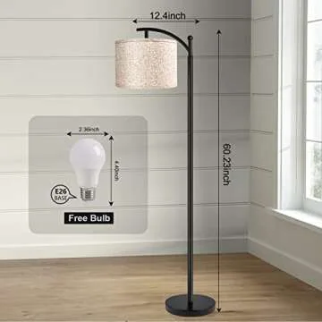 ROTTOGOON Floor Lamp for Living Room, 4 Color Temperature LED Floor Lamp with Remote Control & Foot Switch, LED Bulb Included, Modern Standing Lamp for Bedroom, Study Room, Office - Black