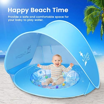 UPF50+ Baby Beach Tent with Pool for Safe Sun Fun
