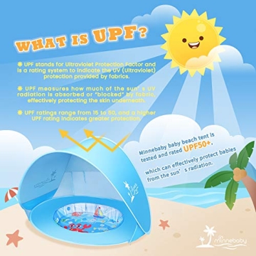 UPF50+ Baby Beach Tent with Pool for Safe Sun Fun