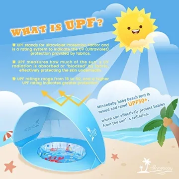 UPF50+ Baby Beach Tent with Pool for Safe Sun Fun