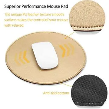 ProElife 8.66-Inch Gold Waterproof Mouse Pad - Stylish & Functional