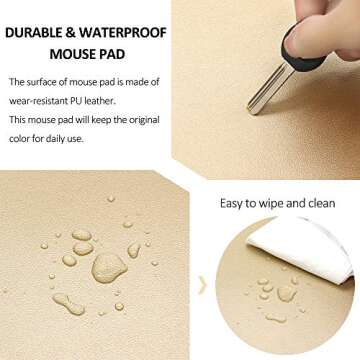 ProElife Mouse Pad for Computer Laptop Accessories, Anti Slip Cute Round Mouse Pad Waterproof PU Leather 8.66-Inch Circular Mousepad Stitched Edges Mat for Home Office School Gaming (Gold)