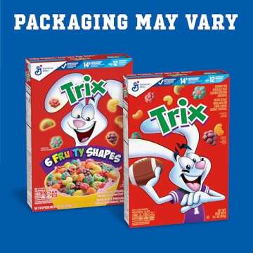 Trix Fruity Breakfast Cereal, 6 Fruity Shapes, Whole Grain, 10.7 OZ