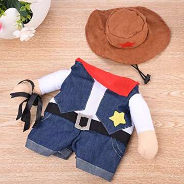 Meihejia Halloween Cat Cowboy Costume Hat Funny Costume for Cats & Small Dogs