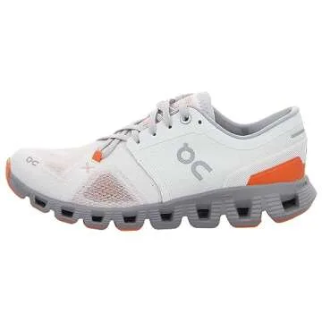 On Women’s Cloud X 3 Sneakers in Ivory/Alloy - Ultra Comfortable Training Shoes