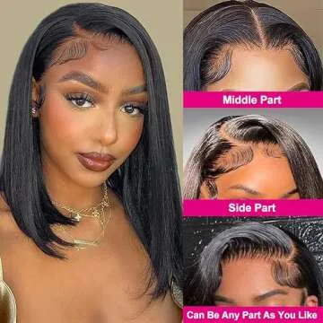 Bob Wig Human Hair 13x4 Lace Front Bob Wigs Human Hair 180% Density Bob Wigs Human Hair for Women HD...