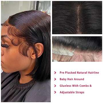 Bob Wig Human Hair 13x4 Lace Front Bob Wigs Human Hair 180% Density Bob Wigs Human Hair for Women HD Lace Front Wigs Human Hair Bob Pre Plucked Short Bob Wig Human Hair Natural Color 12inch