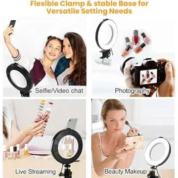 Video Conference Lighting Kit - Dimmable 6" LED Selfie Light Clip for Remote Work