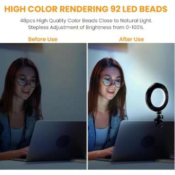 Dimmable LED Ring Light for Zoom Calls and Streaming